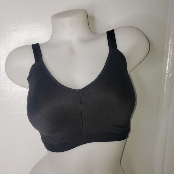Warners Easy Does It Underarm Smoothing Wireless Soft Cup Bra Black Size Large - Picture 1 of 5